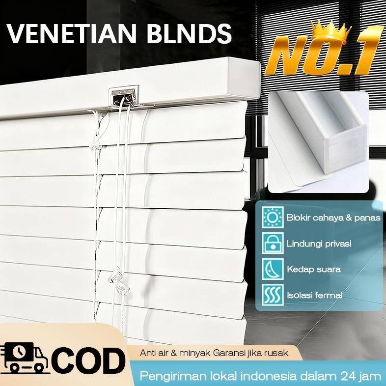 Tirai Venesia Aluminium Ukuran Custom, Desain Elegan Minimalis Untuk Jendela Rumah & Kantor - Tirai 