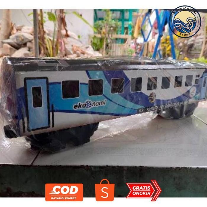 TT60 Re27 Gerbong Kereta Api Ekonomi Krakatau Blue Ice Code 64  - MINIATUR KERETA API KAYU SURABAYA 