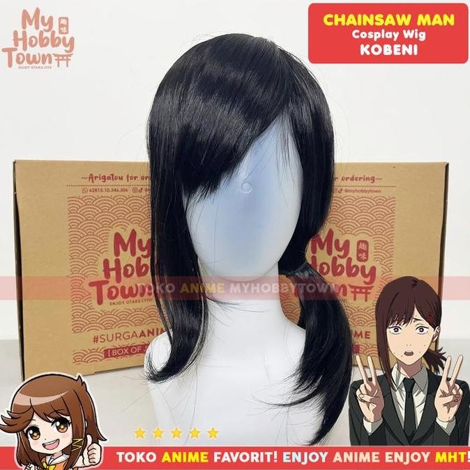 Wig Rambut Palsu Cosplay Anime Chainsaw Man : Kobeni