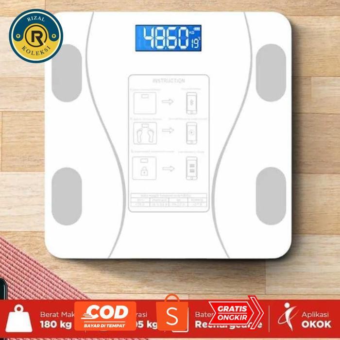 100% Ori Smart Timbangan Berat Badan Digital Smart Body Fat Scale Bmi Vd08