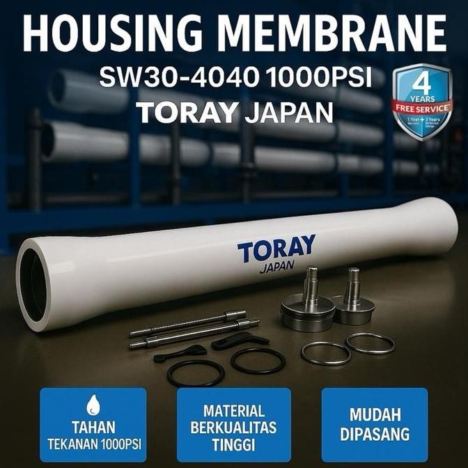 CROWHEX- Housing Membrane Air Laut SW4040 Sea Water Membran SW30-4040 1000Psi SW 30-4040