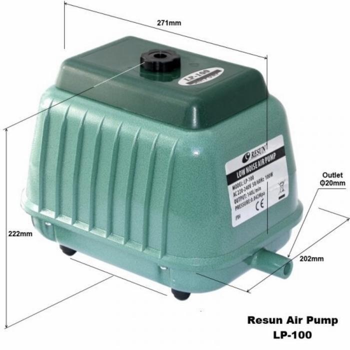AERATOR RESUN LP 100 LOW NOISE AIR PUMP