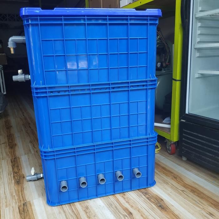 Filter Kolam Jumbo. Filter koi besar. Trickle filter isi media. Gojek