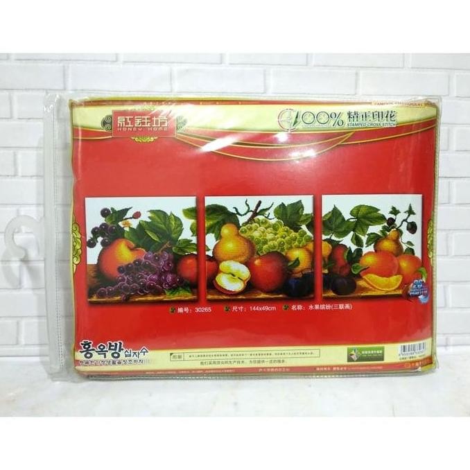 Paket Sulam Kristik TIMKEE 30265 Buah Fruit Anggur Apel Jeruk Pir Pear