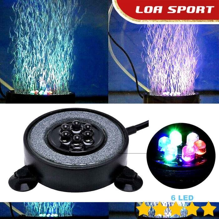 Batu Aerator Aquarium Lampu LED Gelembung Udara Akuarium Warna RGB
