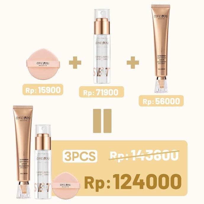 BPOM CertificationNEW UPGRADEONLYOU PAKET ONLYOU Serum Foundation concealer foundation +ONLYOU Setti