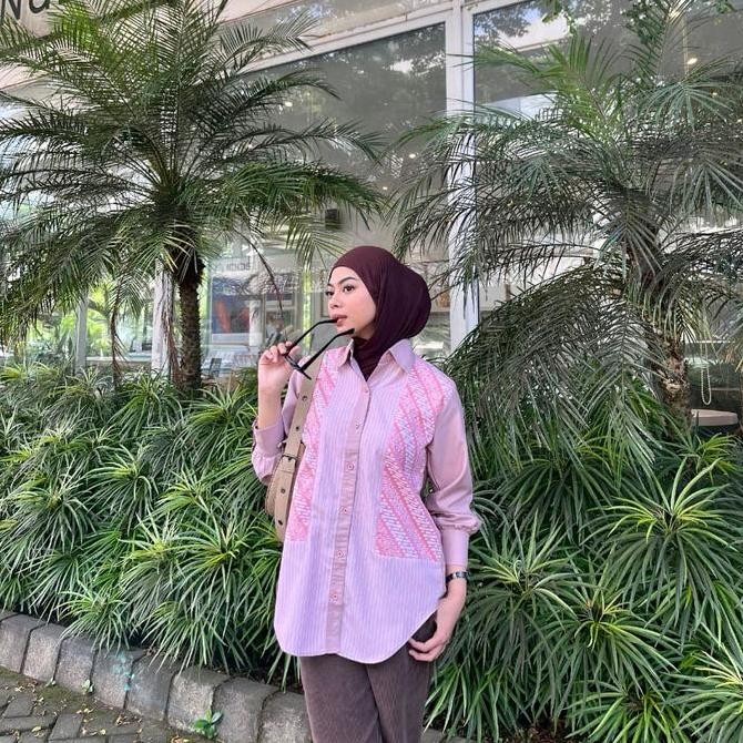 Promo SAIARA KEMEJA BATIK HAFSHA PINK COD