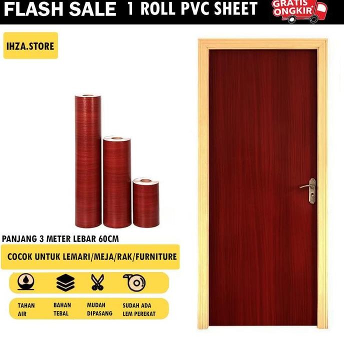 DS110 >> Wallpaper Sticker PVC Kayu Alami Textured Model 60cm x 3m RONA Dekorasi Mebel Cafe Dinding 