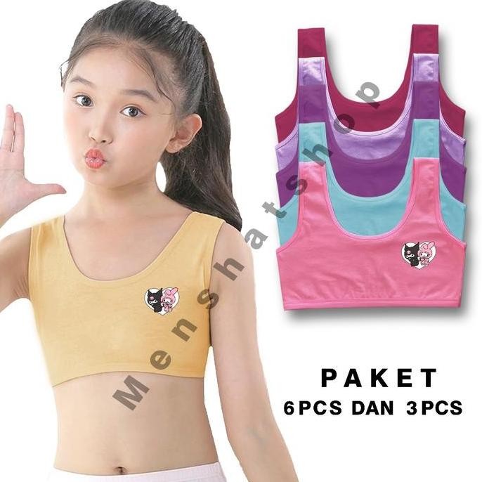 DA65 }} 6 Pcs Miniset Motif Anak Remaja SD/SMP Bra Miniset / Miniset   Perempuan Fashion