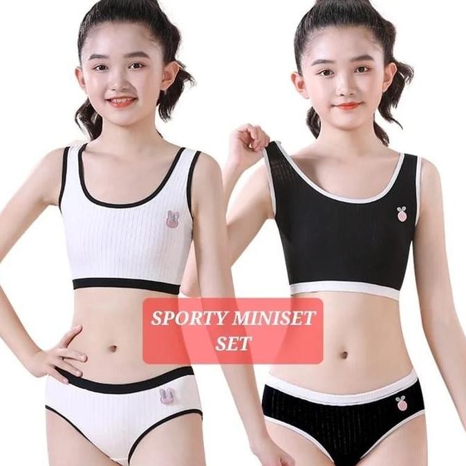 DA65 }} SPORTY MINISET SET SPORT BRA PANTIE ANAK REMAJA SD SMP IMPORT KATUN
