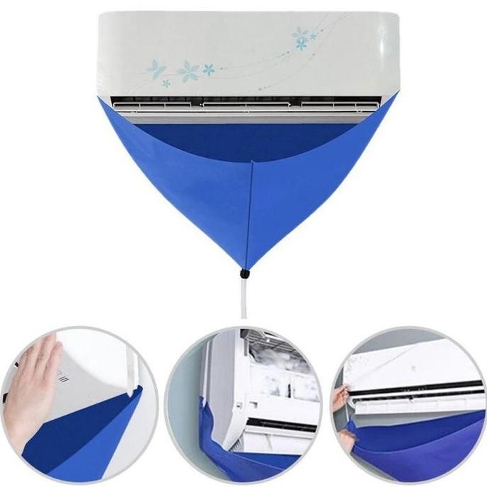 Sarung Cuci Ac Plastik Cover Cuci Ac Cover Cuci Ac Bluefins Conditioner Cleaning Cover Tahan Air Kan