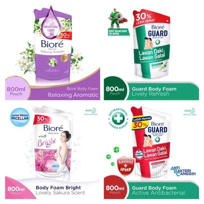 Biore GUARD BODY FOAM Active AntiBacterial / Lively Refresh 800 ml