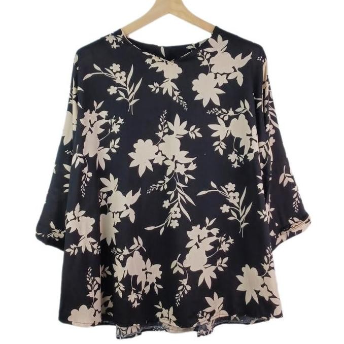 Promo Atasan BLus BIG SIZE RAYON BUNGA PREMIUM Terbaru Lengan 7/8 SUPER JUMBO XXXXXL LD 110 120 130 