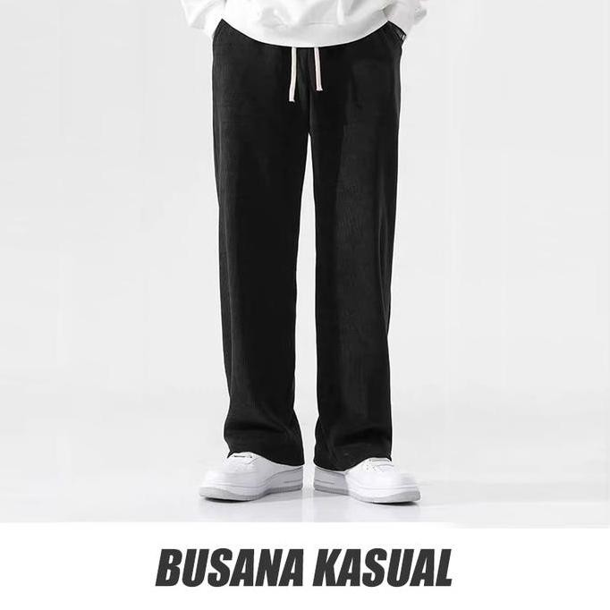 Promo Celana corduroy pria korean style pria Corduroy Pants pria baggy pants pria  Celana Panjang Co