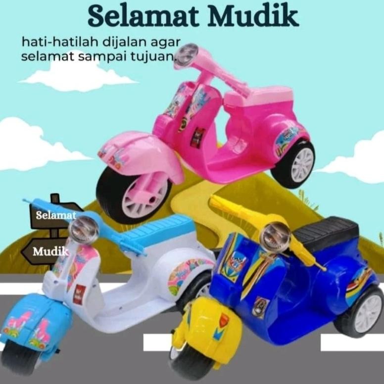 Vespa Mainan Anak / Motor Vespa Mainan Anak / Mainan Anak Motor Vespa Mini Ada Musik dan Lampu / Mai