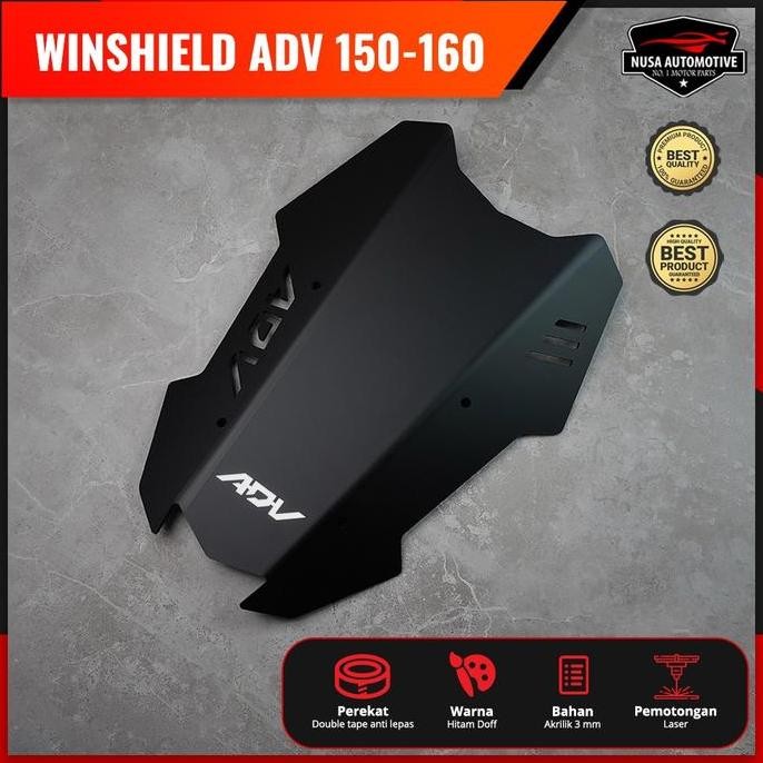 Nsa Visor Winshield Honda Adv 150 Adv 160 Adv 160/150 Pnp Smoke Bening Hitam Doff Motorcycle Pengama
