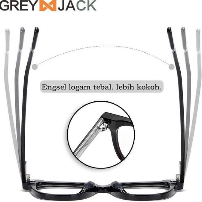 Akjo- Grey Jack Kacamata Antiradiasi Blueray Acetate Style Kotak Bisa Minus Antiradiasi Blueray Phot