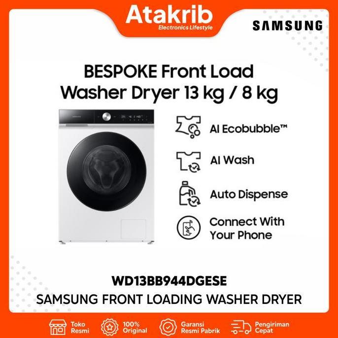 Bestseller- SAMSUNG FRONT LOADING BESPOKE WD13BB944DGESE Washer & Dryer 13/8 Kg