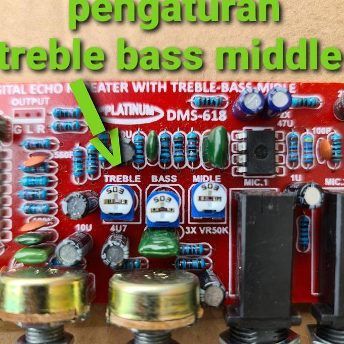 DMS 618 KIT PCB  PRE AMP MIC DIGITAL ECHO REPEATER TREBLE MIDLE VOKAL VOCAL PLUS PENGATURAN TONE KON