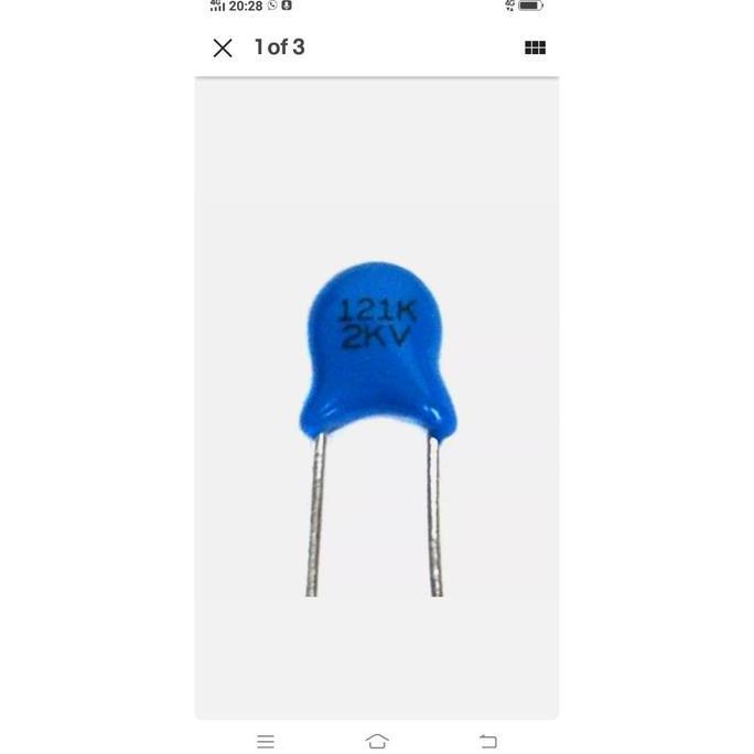 DISC CERAMIC CAPACITOR 121K 120PF 2KV Y5P ROHS TAIWAN RKRW