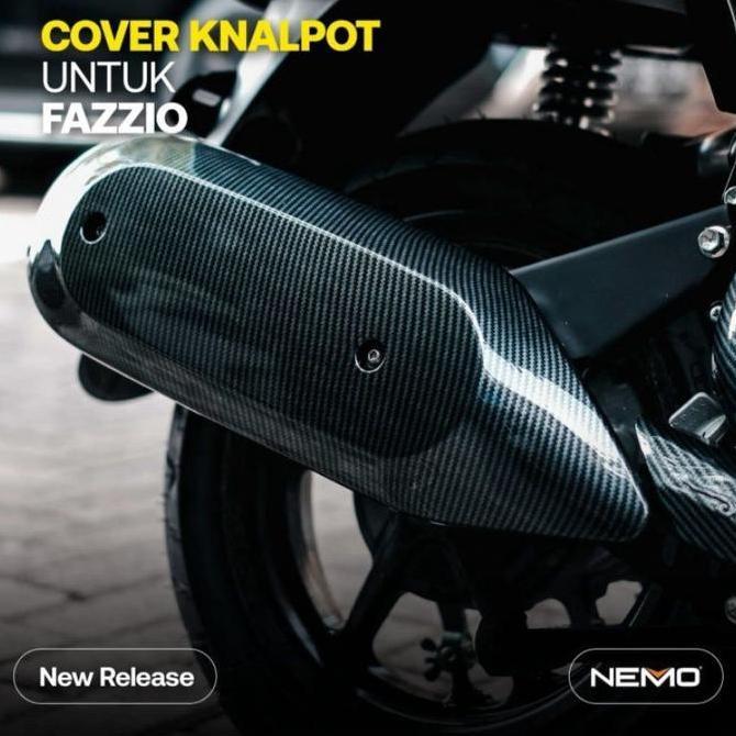 DV141 - Cover tutup knalpot fazzio Premium Carbon/aksesoris Yamaha Fazzio