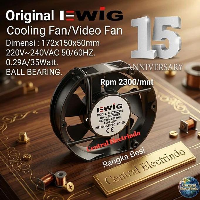 COOLING VIDEO FAN OVAL EWIG 172X15050MM. CE27