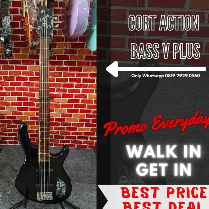 Bass Elektrik CORT Action Bass V Plus ,black,BMJ
