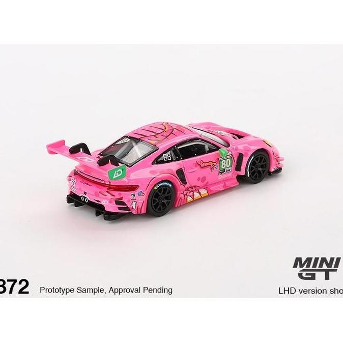 Promo MiniGT 872 - Porsche 911 GT3 R #80 AO Racing 2023 IMSA VIRginia Roxy - Diecast Mobil Mainan Mi