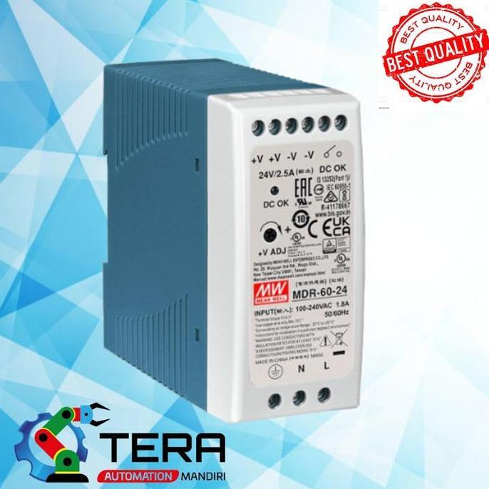MDR-60-24 HMW 60WATT 24VDC DIN RAIL POWER SUPPLY TERAA