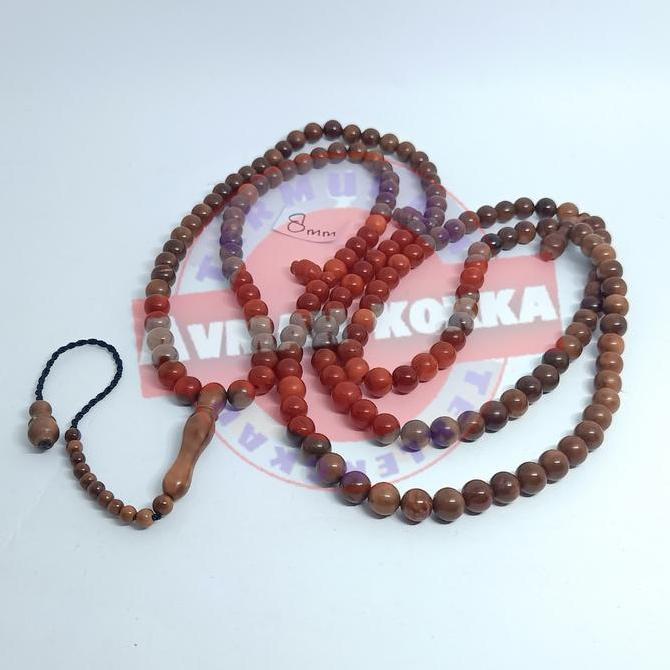 Mos- Tasbih 165 Kokka Kaukah Kaokah Kokkah Tijani 8Mm Coklat