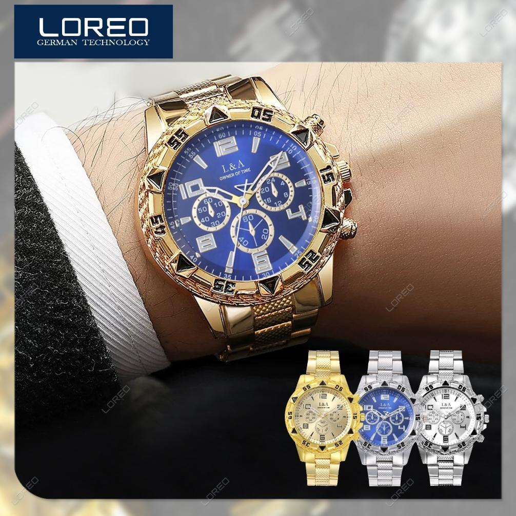 Clearance Loreo Jam Tangan Pria Mewah Desain Eropa / Jam Tangan Cowok Chronograph