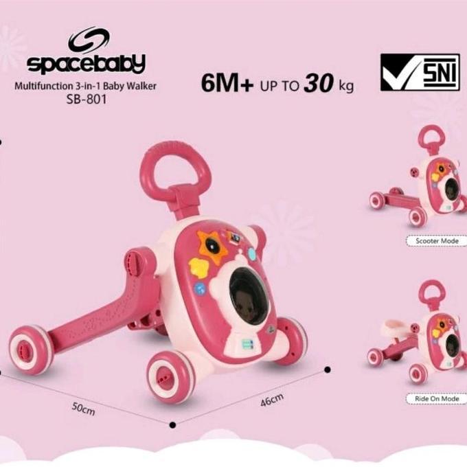 Baby Walker 3 in 1 Spacebaby SB 801 Multi Function Alat Bantu Jalan Bayi SB801 3in1 SB-801