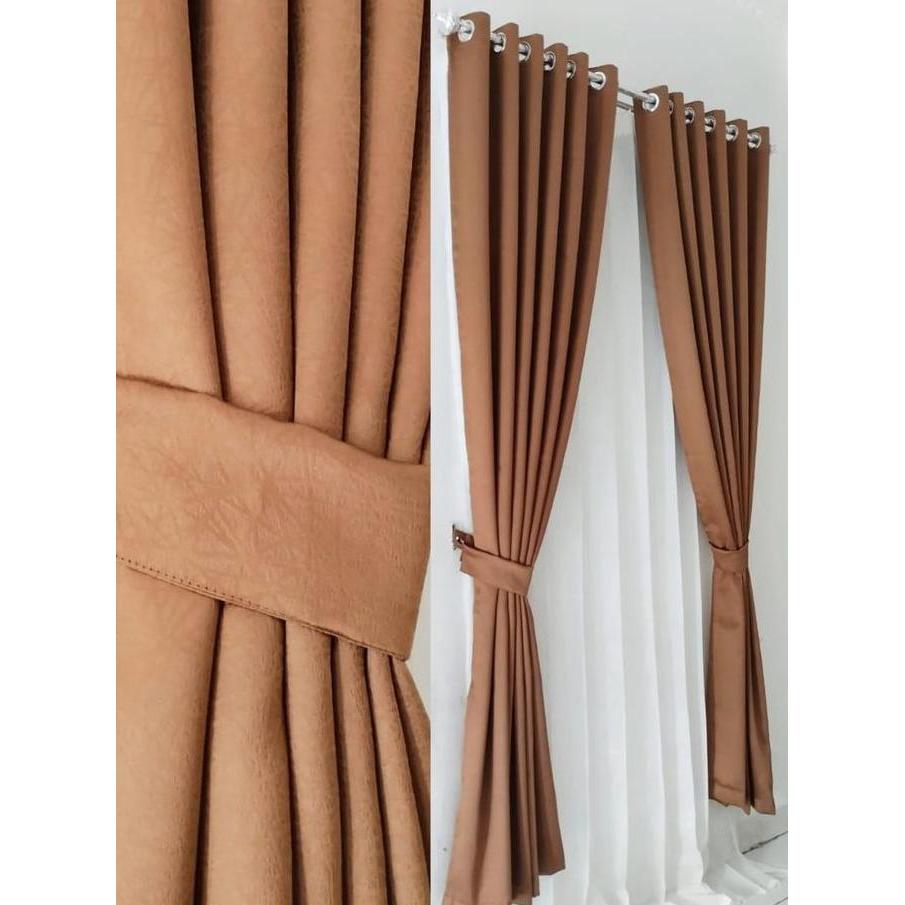 Sala - Gorden Blackout Gordeng Polos Gordyn Jendela Hordeng Pintu Minimalis Warna Ungu