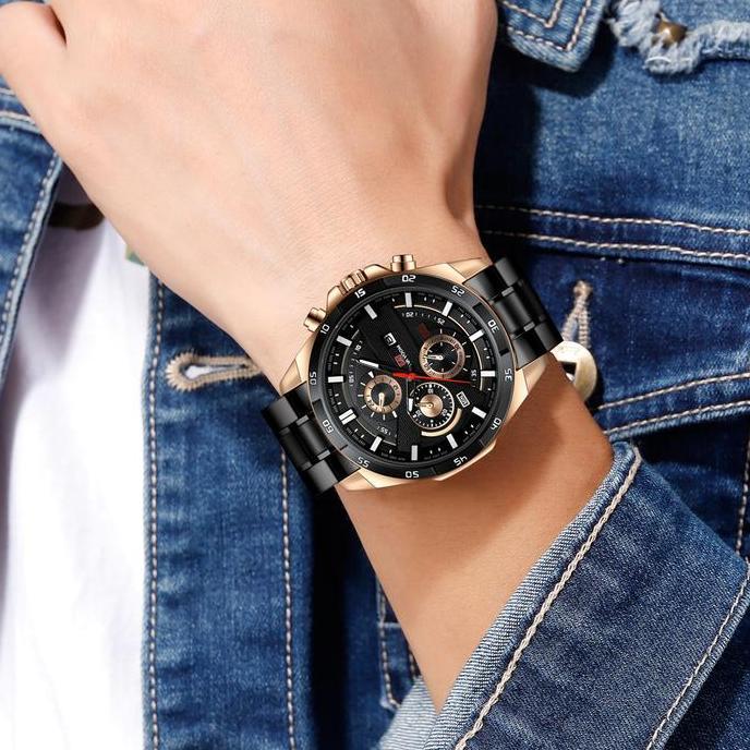 Watch- Jam Tangan Pria Vava Voom 216G Kronograf Kalender Analog Quartz Hadiah Tches