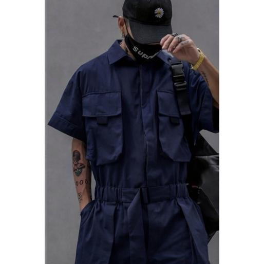Baju Stelan Atas Bawah Overall / Stelan Overall Pria & Wanita Free Belt