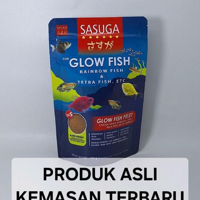 SASUGA GLOW FISH RAINBOW FISH TETRA FISH ETC 100G PELET IKAN HIAS