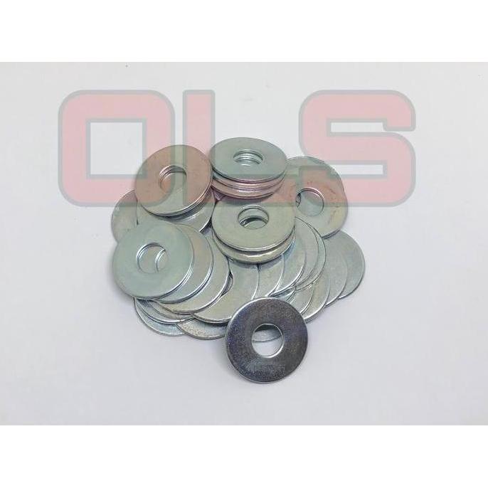 RING PLAT M6 LEBAR TEBAL PUTIH 1/4 TEBAL 100 PC