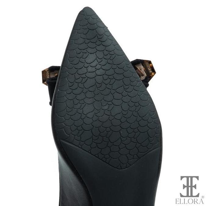 Shoe- Ellora El-6675 Sepatu Nita Hak Chunky Heels 3Cm Slingback Pansus Tali Belakang Sport Pita