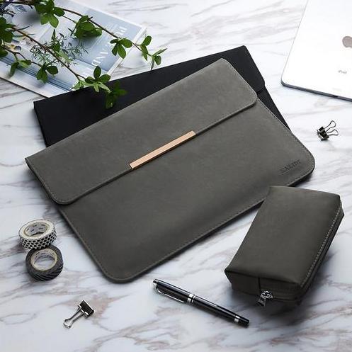 * Laptop Asus Zenbook Pro Duo Ux581 14 Tas Sleeve Leather Cover Standing *