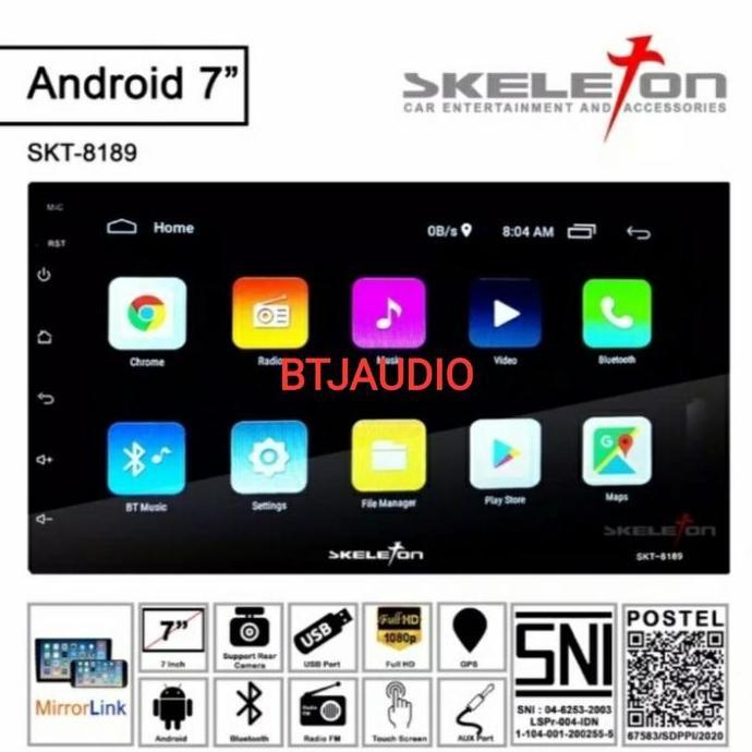 TERMURAH - HEAD UNIT TAPE MOBIL DOUBLE DIN ANDROID SKELETON LAYAR 7 INCH