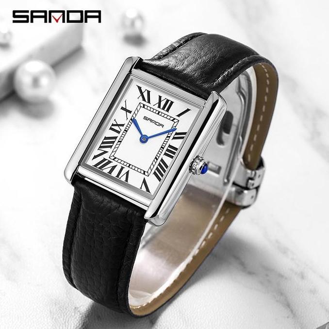 Bw- Jam Tangan Pria Analog Tali Kulit Sanda 1108L