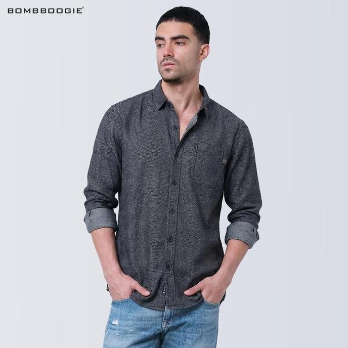 Bombboogie Kemeja Pria Long Morton 24978B5BK