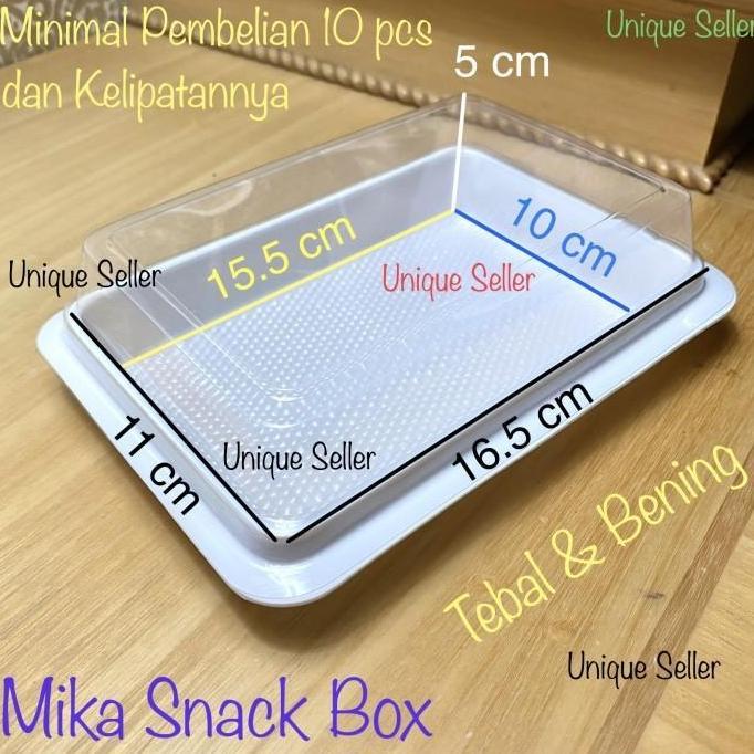 [Isi10] Mika Snack Box Putih/Mika Bento Tanpa Sekat  Kue Jajan Hajatan