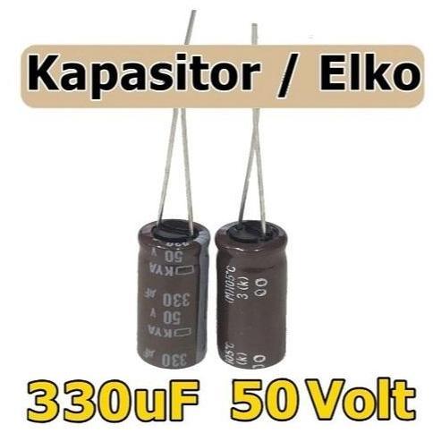 SC 10 PCS KAPASITOR ELCO 330UF/50V 330 MIKRO 50 VOLT 330UF 50V CAPACITOR ELKO 330UF 50V 330UF 50V IS