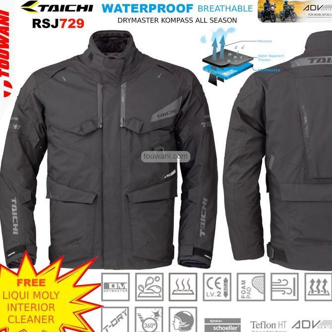 BEBAS ONGKIR - Jaket Motor ADV RS Taichi RSJ729 Kompass All Season Waterproof Black