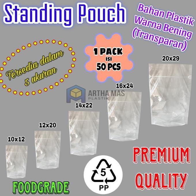 Standing Pouch Plastik / Plastik Klip Berdiri isi 50 pcs