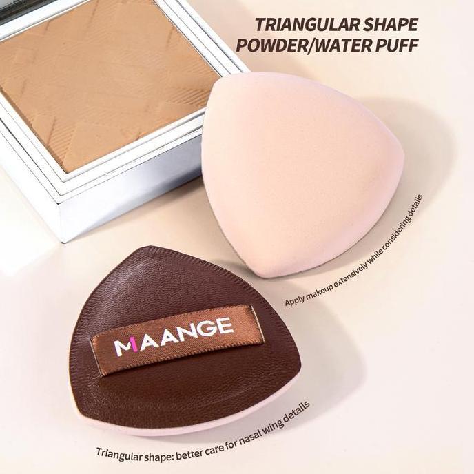 MAANGE Polvera Triangular Air Cushion Puff for Wet & Dry Use - Foundation BB Cream Liquid Blush Podw