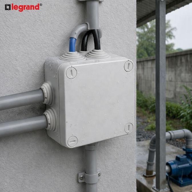 Legrand Duradus Junction Box PLEXO Square 105x105x55mm IP55 Grey - 92022