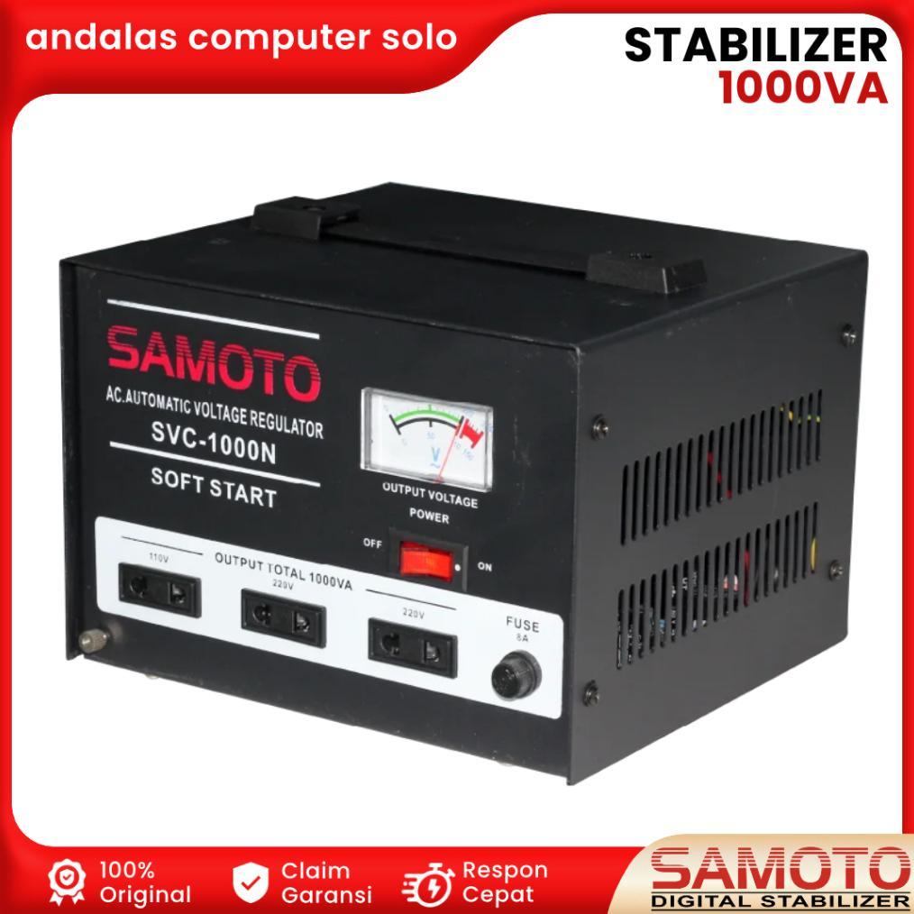STABILIZER STAVOLT SAMOTO 1000 VA STAVOLT LISTRIK STABILISER SOFTSTART SVC 1000 STABIL PENSTABIL TEG