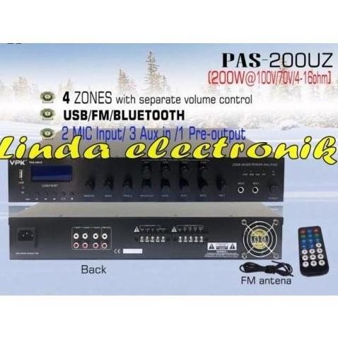 Promo 4 zones ampli vpk pas200uz 200 watt 100v 70v 4 16ohm vpk pas 200uz Diskon